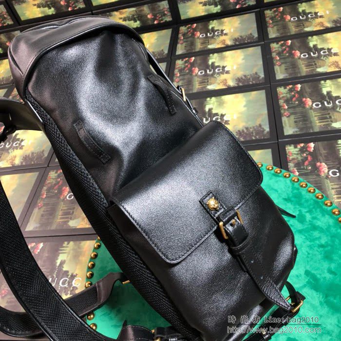GUCCI古馳雙肩包 新款 專櫃品質 526908 進口牛皮 男款雙肩包 古奇背包 黑色  ydgq3376